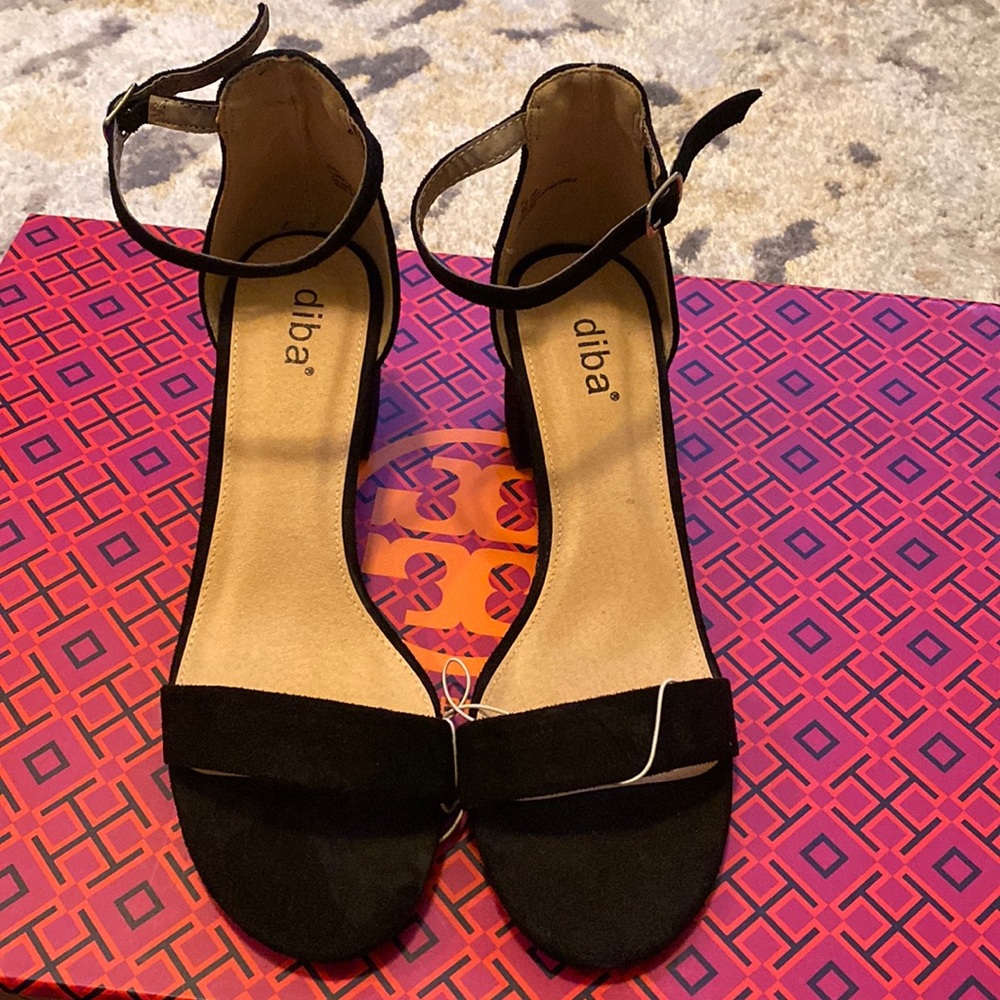 Black Block Heel Sandals Size 9